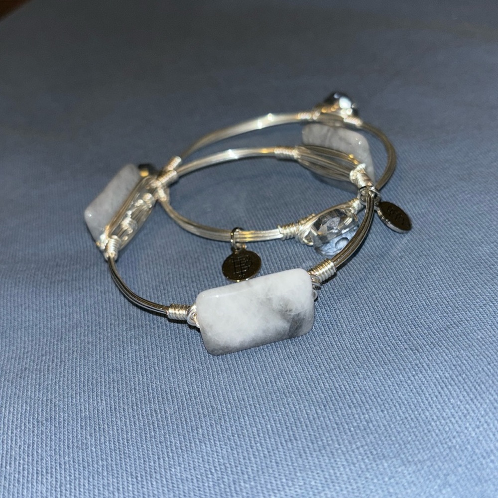 Never Worn Bourbon & Boweties Silver Bangle Brace… - image 3